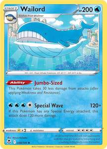 Pokemon Tcg Silver Tempest: Wailord (038/195) [Sword & Shield: Silver Tempest]