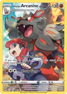 Pokemon Full Art Trainers: Hisuian Arcanine (TG08/TG30) [Sword & Shield: Lost Origin]