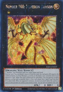 Yugioh Secret: Number 100: Numeron Dragon [RA01-EN039] Platinum Secret Rare