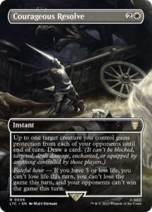 Mtg Singles Instock: Courageous Resolve (Borderless) [The Lord of the Rings: Tales of Middle-Earth Commander]