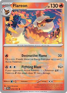 Pokemon Singles Currently In Stock: Flareon (013/131) (Master Ball Pattern) [Scarlet & Violet: Prismatic Evolutions]