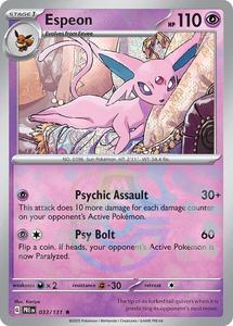 Pokemon Singles Currently In Stock: Espeon (033/131) (Master Ball Pattern) [Scarlet & Violet: Prismatic Evolutions]