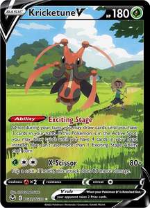 Pokemon Full Art Trainers: Kricketune V (TG12/TG30) [Sword & Shield: Silver Tempest]