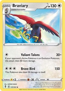 Pokemon Tcg Sword Shield Evolving Skies Singles: Braviary (137/203) [Sword & Shield: Evolving Skies]