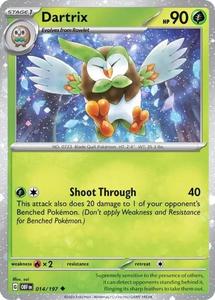 Pokemon Singles Currently In Stock: Dartrix (014/197) (Cosmos Holo) [Scarlet & Violet: Obsidian Flames]