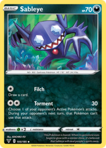 Pokemon Tcg Sword Shield Vivid Voltage Singles: Sableye (105/185) [Sword & Shield: Vivid Voltage]