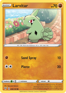 Pokemon Tcg Sword Shield Darkness Ablaze Singles: Larvitar (086/189) [Sword & Shield: Darkness Ablaze]
