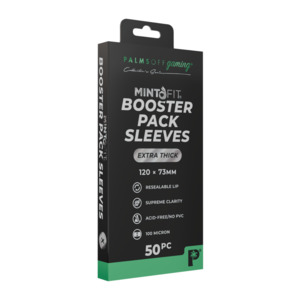 View All Accessories: Palms Off Gaming MintFit Booster Pack Sleeves - Extra Thick (50pc)