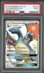 Graded Pokemon Cards: CHARIZARD GX Hidden Fates - PSA 9