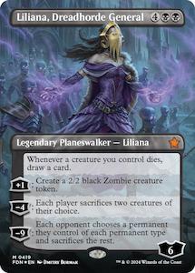MTG Single: Liliana, Dreadhorde General (Borderless) (Mana Foil) [Foundations]