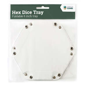 Dice Accessories: LPG Hex Foldable Dice Tray 8" White