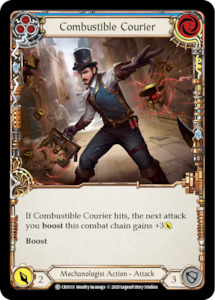Crucible Of War 1st Edition Singles: Combustible Courier (Blue) [CRU111] (Crucible of War)  1st Edition Rainbow Foil