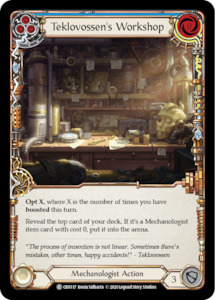 Teklovossen's Workshop (Blue) [CRU117] (Crucible of War) 1st Edition Rainbow Foil