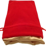 Dice Accessories: Dice Bag 4"x6" Red Velvet with Gold Satin Lining