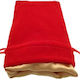 Dice Bag 4"x6" Red Velvet with Gold Satin Lining