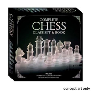 Strategy Games: Deluxe Glass Chess Set & Book