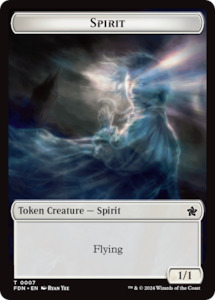 MTG Single: Spirit // Cat (0001) Doubled-Sided Token [Foundations Tokens]