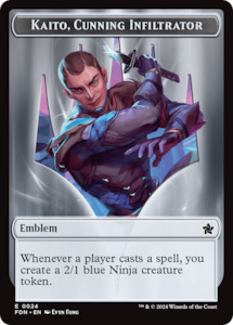 MTG Single: Emblem - Kaito, Cunning Infiltrator // Ninja Doubled-Sided Token [Foundations Tokens]
