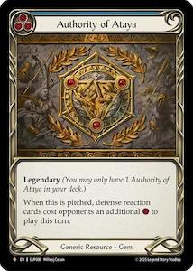 High End Flesh And Blood Singles: Authority of Ataya [SUP000] (Super Slam)  Rainbow Foil