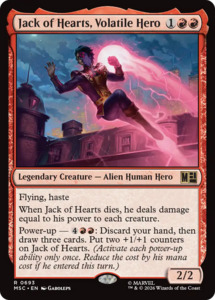 Mtg Singles Instock: Jack of Hearts, Volatile Hero [Marvel Super Heroes Commander]