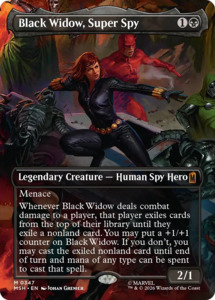 Mtg Singles Instock: Black Widow, Super Spy (Borderless) (0347) [Marvel Super Heroes]