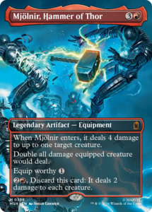Mtg Singles Instock: Mjolnir, Hammer of Thor (Borderless) (0339) [Marvel Super Heroes]