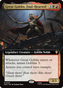 Mtg Singles Instock: Great Goblin, Foul-Hearted (Extended Art) [The Hobbit: Eternal-Legal]