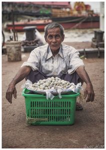 People: Quail Egg Seller, Ferry to Dela, Myanmar