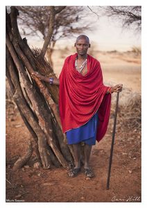 People: Maasai Man with Stick, Amboselli, Kenya