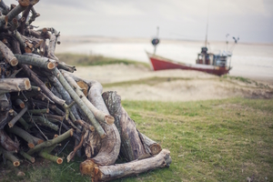 Old Fishing Boat Moored at Shore