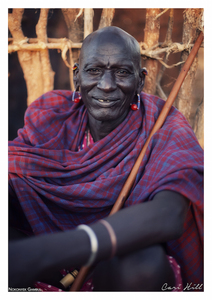 People: Maasai Man in Purple Cloak, Kenya