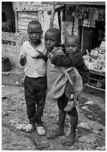 Black and White: Children of Kibera Slum, Nairobi, Kenya
