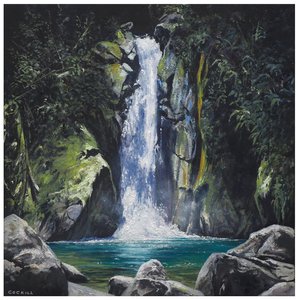 Products: Original Painting - Giants Gate Falls - 380 x 380mm - Carl Cockill Artist