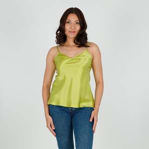 Silk Camisoles: Silk Camisole top - Electric Green