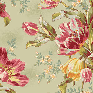 Sale: Laundry Basket Fabric - Lady Tulip Collection by Edyta Sitar