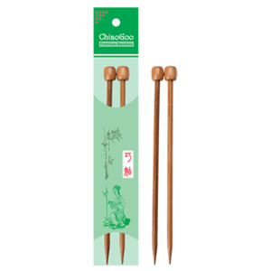 Single Point Bamboo/Wood Patina Knitting Needles 13"