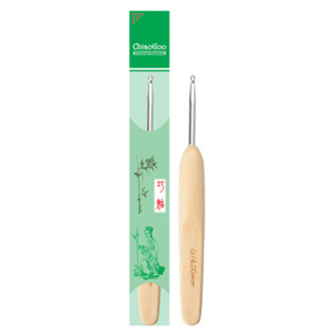 Crochet Hook Metal Head with Bamboo Handle Natural