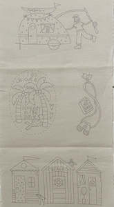 Patchwork Quilting: Stitchery Linen/Cotton Embroidery Panels - Sunkissed Sojourn - By Natalie Bird - Birdhouse