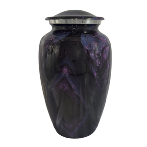 Products: Ceramic Adult Urn - Deep Purple Swirls - Carried Away Coffins New Zealand