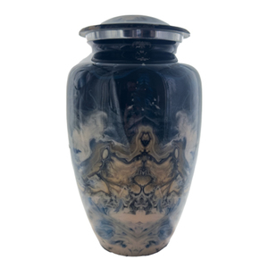 Products: Ceramic Adult Urn - Blue and Sand Pattern - Carried Away Coffins New Zealand