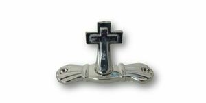 Products: Coffin Lid Screw Cross Silver - Carried Away Coffins New Zealand