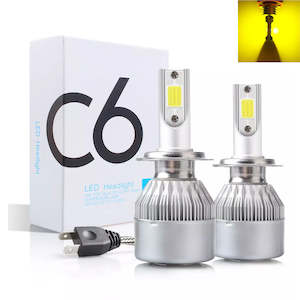 Led Kit: H3 Yellow LED Kit with Fan Cooling System - 6800lms