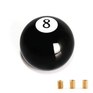 Shift Knob 1: Black 8 Pool Ball Shift Knob - M8/ M10/ M12 thread