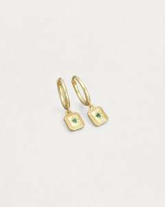 Pearls: Flint Earrings - Green & Gold