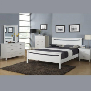 Bedroom Suite: Evergreen 6 Piece Bedroom Suite (White)