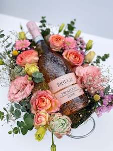 Alcohol: Brilla! Prosecco Rosé with Deluxe Floral Arrangement