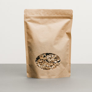 Brown Kraft Stand Up Pouch with Frosted Window and Ziplock – 190mm x 270mm