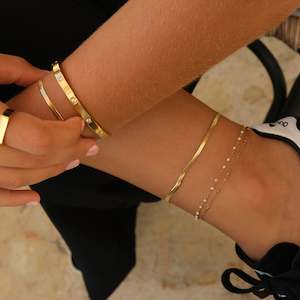 A C Oslo: Bangle with Cubic Zirconia, Steel Gold