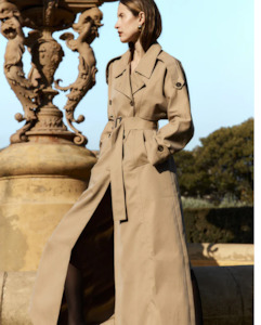 WATER-REPELLENT ABIGAIL TRENCH COAT ( Camel )