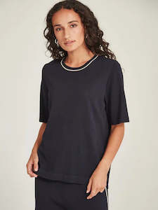 Gemma Knit Tee Navy